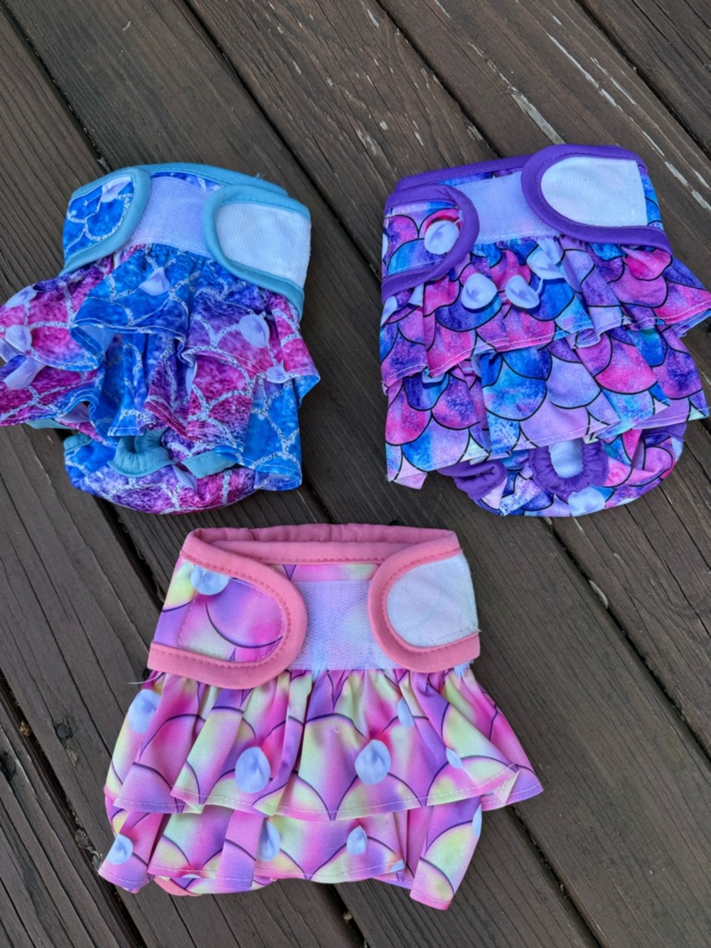 3 small dog puppy diapers Ruffles